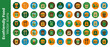 © Furina - Set of 40 Eco-Friendly Food and Drink Icons in Flat Design. Sustainable Living, Recycling, Organic Food, Healthy Eating, and Green Energy Vector Illustrations for Web and Marketing Applications.