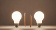 © Dece Std - Two glowing bulbs flanking pencils, representing creative thought and ideas