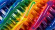 © Basmen - Vibrant rainbowcolored plastic or metal ridged wavy lines in a glossy finish.