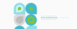 © antishock - Abstract geometric shapes, circles, squares, light blue, gray, green. Minimalist design, clean aesthetic, simple background elements.