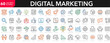 © Debra - Digital marketing icons collection featuring various symbols for technology and business purposes in a grid layout