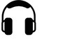 © bolot - Black silhouette of over-ear headphones on a white background