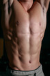 © abramov_jora - Ripped male torso close-up showing defined abs in gym lighting