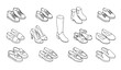 © Md - Isometric man and woman shoes icon set vector isolated white background
