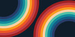 © vitrotul - Abstract colorful 70s background vector. Vintage retro style wallpaper with lines, rainbow wavy stripes. 1970 color illustration design suitable for poster, banner, decorative, wall art.