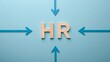 © Asawin - HR concept with arrows pointing towards the center. The image has the letters HR at the center, surrounded by arrows directed towards them, signifying focus and direction