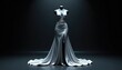 © Anastasia - Elegant white dress on mannequin for fashion display. Sophisticated evening gown design for boutique advertisement and special event promotion.