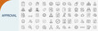 © rayzign - Approval and confirmation icons set, outline symbols for verified checkmark agreement quality control business permission and certificate vector illustration