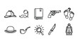 © Samia - profession icons set flat design vector illustration - Flat Design Icon. line icon set - Icon vector - Blue icon vector. Clipart. Icon collection - Line and glyph solid icon and logo template