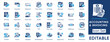 © MS -Studio - Accounting and invoicing icon set. Vector collection including e-filing, paperless billing, offshore, audit, pay link and tax rate symbols.