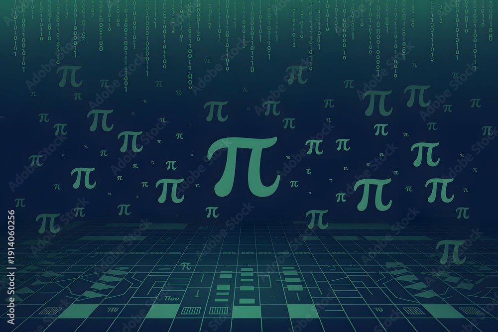 Mathematical Pi Symbol Abstract: An artistic visualization of Pi, with ...