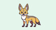 © Felisha - Cute cartoon illustration of a smiling fox standing on light background.