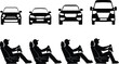 © Purple 2 - Silhouette of people sitting in a car and different car models