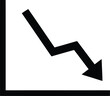 © junaid - Falling arrow chart, business finance graph down trend, economic recession data decline, market crash illustration for negative growth