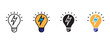 © NH RIDOY - Light bulb icon vector. Energy symbol for creative ideas, electrical power innovation, and bright lightning solution set. Vector Illustration.