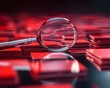 © Ytnart - A close-up view of a magnifying glass resting on a sea of red documents. This image symbolizes analysis, examination, and the pursuit of clarity in business and decision-making.
