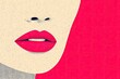 © Crashik - Female lips close up graphic poster. minimal. close up.