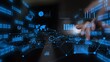 © InfiniteFlow - A visually striking display of blue digital charts and graphs highlights data analysis in a modern workspace. Hands interact with technology, showcasing insights. Xenic