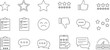 © shakib - Feedback and rating line icons set featuring stars thumbs up thumbs down speech bubbles checklist clipboard and sad face emoji for customer satisfaction survey and user experience review
