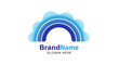 © zero - Blue Rainbow Cloud Logo Design Template.