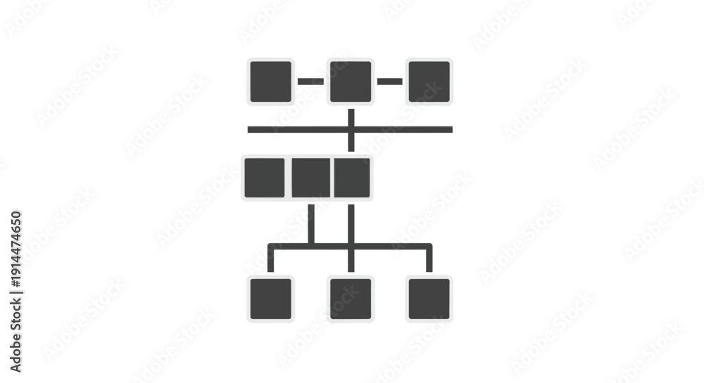 Corporate Hierarchy Structure Diagram Illustration. Stock Vector ...