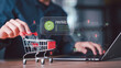 © chaylek - Secure ecommerce payment concept showing online shopping cart, protected digital transactions, global payment system, fintech security, trusted checkout process ,online retail technology background.