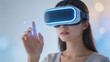 © li - Woman using virtual reality headset