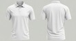 © Rabia - A white polo shirt displayed from the front and back on a plain background