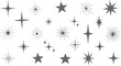 © Meshkat - The image features a collection of star icons in varying styles, all presented in a gray color against a clean