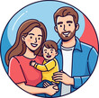 © marion - A cartoon illustration of a happy family.