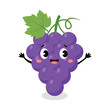 © Tamila - Funny purple grape bunch cartoon character for wine or juice theme
