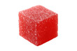 © pngcorner - Red sugar coated gummy cube with transparent background