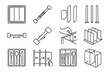 © Nata - Length drawer divider icon contact adjustable separators lightweight tension vector icons set