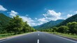 © niwat - Asphalt highway road and green forest with mountain cab