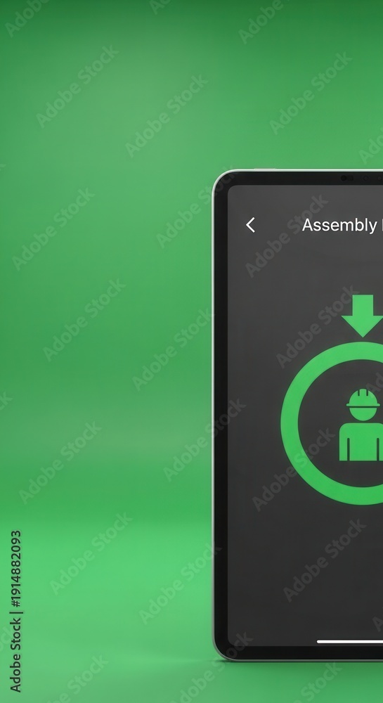Innovative Digital Assembly Process Depicted On Tablet Interface ...