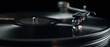 © Boh - The vinyl record on a vintage turntable with stylus close-up
