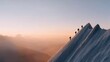 © niwat - A group of people working together to climb up