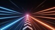 © AFFANYUDA - Blue/orange light streaks converge to white arrow-marked path