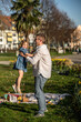 © ADDICTIVE STOCK - Father and daughter celebrating Easter in a park