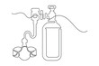 © farzana - Continuous line drawing of oxygen cylinder minimalist illustration isolated medical art