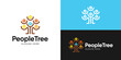 © Hi_std - Creative simple people tree logo template. Abstract people human person with tree leaf for community logo design vector illustration.