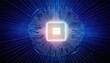 © zulie - Futuristic Microchip Processor with Glowing Light and Circuitry Design.