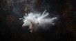 © AkuAku - Stillness of white powder burst against a moody dark background texture