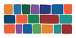 © Tania - Colorful rectangular blocks arranged in rows rectangles squares shapes in white background