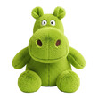 © MdFariduddin - A cute green plush hippopotamus toy with red eyes and a friendly expression