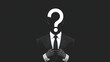 © Roshan - Anonymous Businessman with Question Mark Head, Identity and Leadership Concept