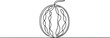 © mst - Continuous one line drawing Water Melon Fruit. Bright juicy summer fruit concept, one line Art icon drawing vector
