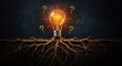 © vxnaghiyev - Root cause analysis and creativity portrayed by a glowing idea bulb with question marks around