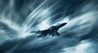 © vxnaghiyev - Energetic background design with an abstract blurred fighter plane silhouette