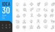 © Vectuz - Idea Line Editable Icons set. Vector illustration in modern thin style of creativity related icons: innovation, brainstorming, business strategy, and more. Isolated on transparent background.